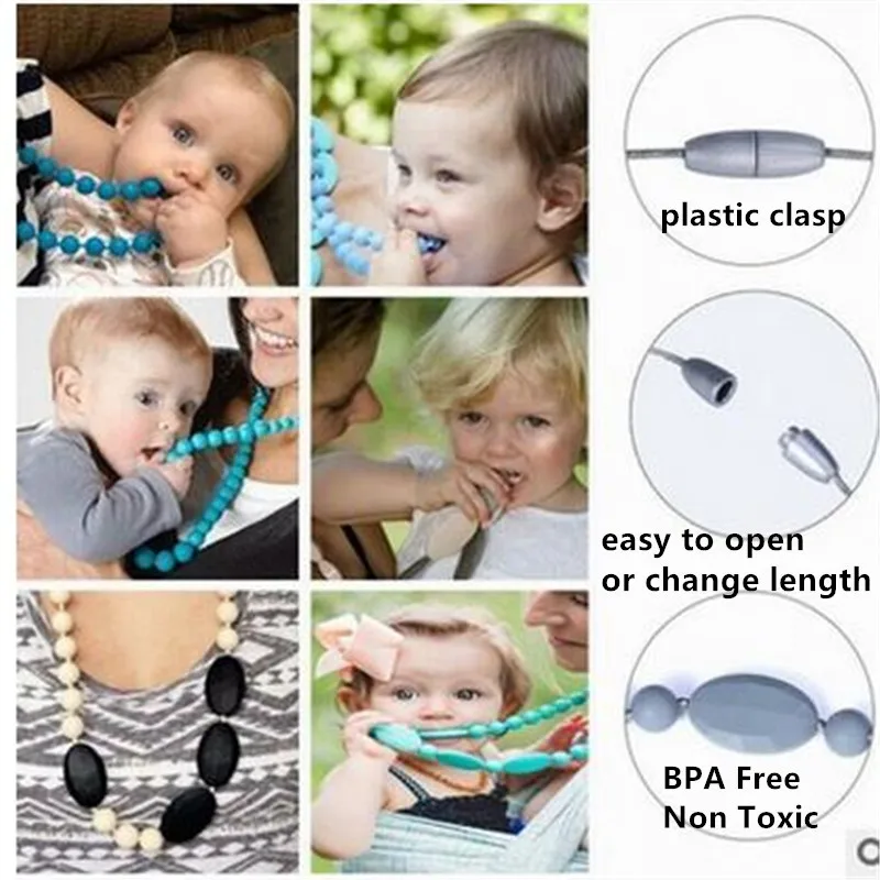 Mordedor para a Mãe para Usar Presente de Natal Lote Livre Grau Alimentício Faça Você Mesmo Silicone Bebê Seguro Dentição Colar Hexagonal Contas Como 5 Pçs - Bpa 11 Mamãe e Bebê