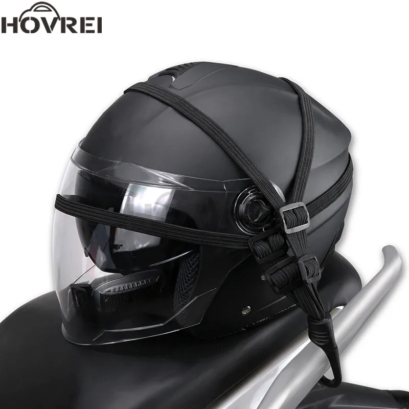 Motorcycles Strength Retractable Helmet rope Fuel Tank Luggage Elastic 2 Hooks Rope Strap Net Belt Motos Helmet Luggage Net