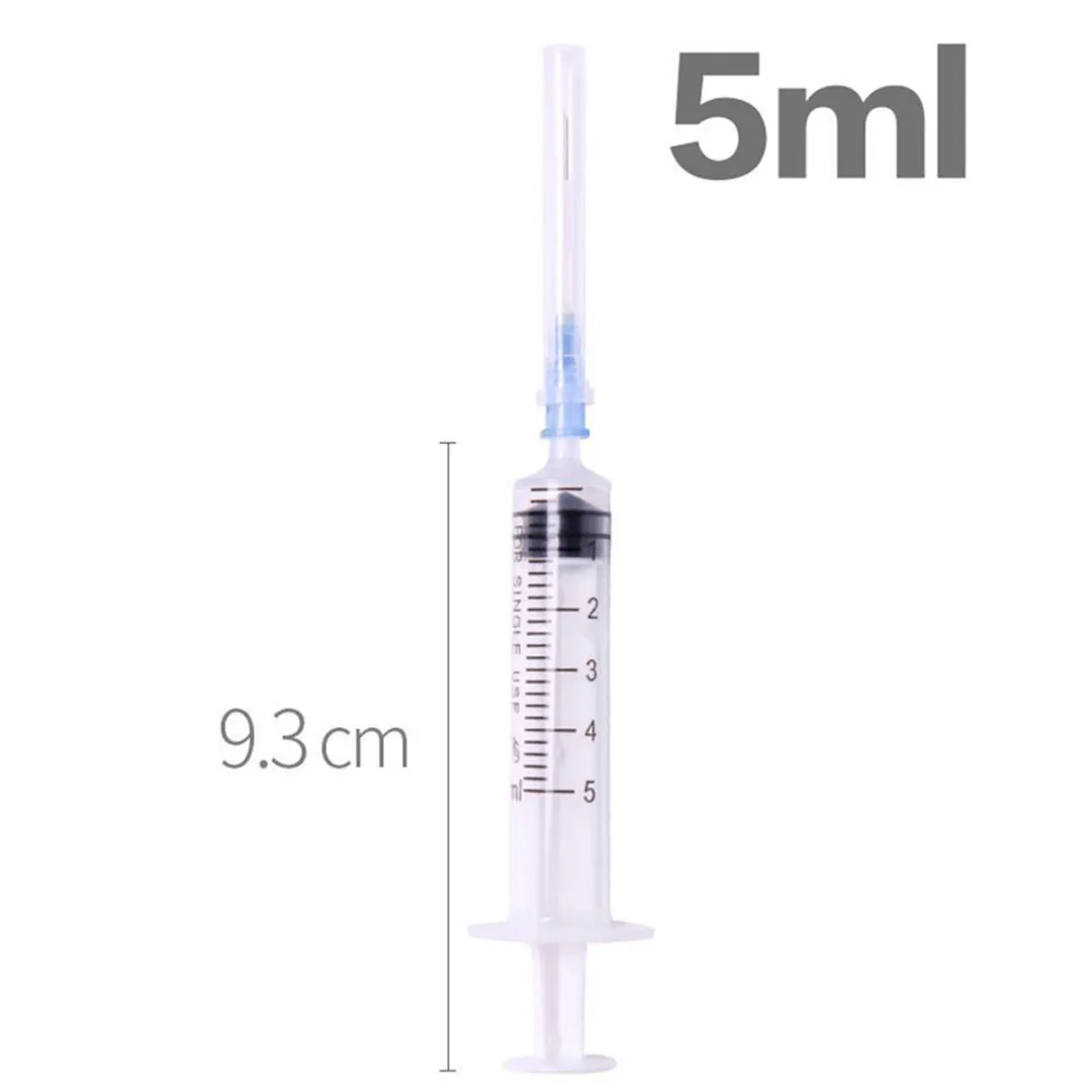 5 Set Glue Syringe 5ml Syringe Plastic Syringe With Blunt End Tip Needle And Storage Cap For Grease Soldering Paste