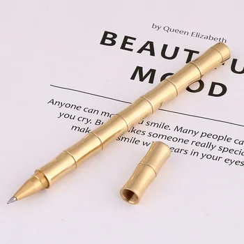 

Balight 2019 Bamboo Pattern Rollerball Pen Retro Style Brass Detachable Stationery With G-5 Gel-ink Refill