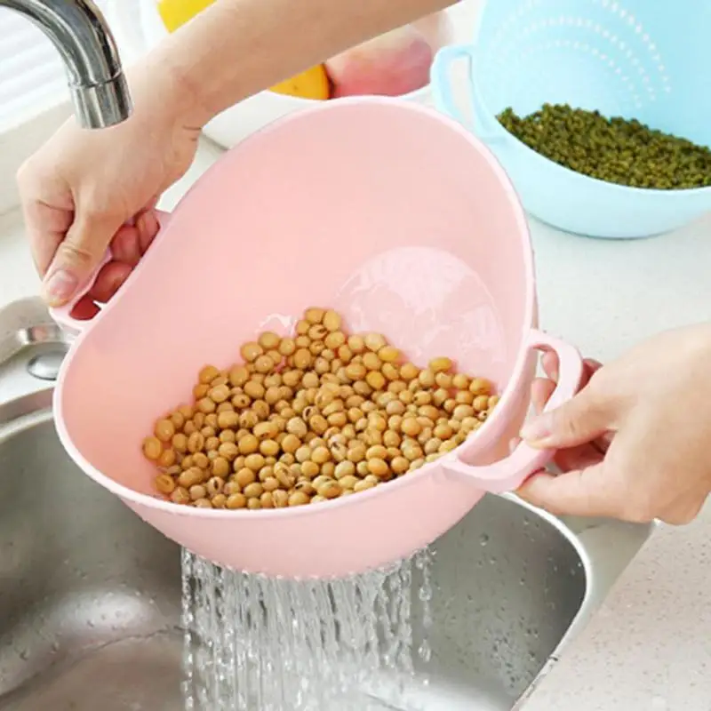 

Plastic Vegetables Fruit Rice Sieve Fresh Rice Basket Manual Kitchen Cooking Tools household Gadgets