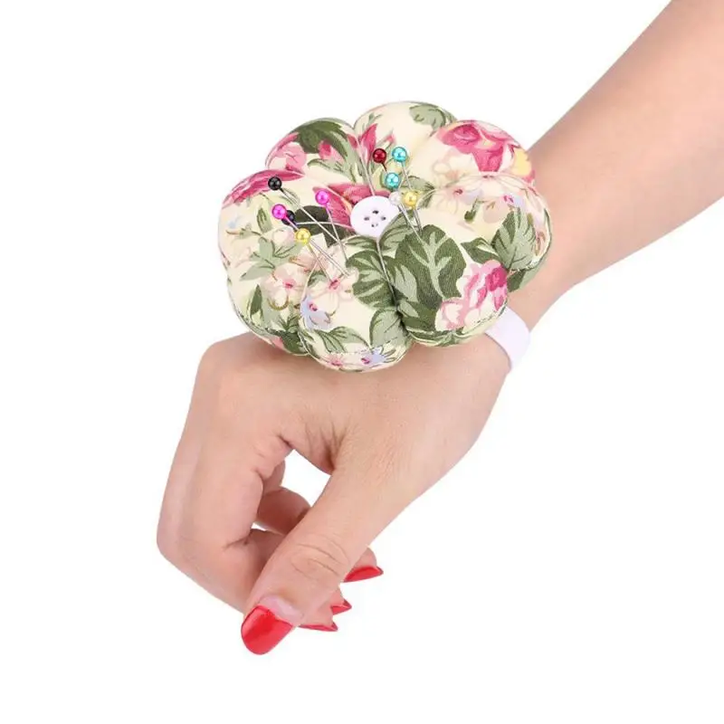 

9 colors Fabric Pumpkin Shape Cute sweet Holder Sewing Needles Pin Cushion Buttons high quality wearable