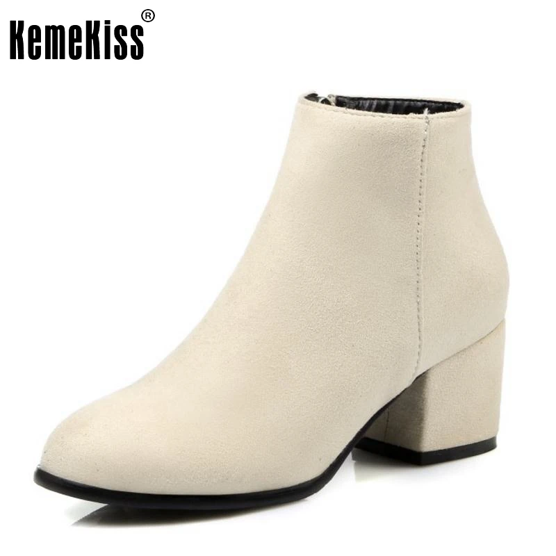 

Woman Boots Ankle Boots High Heels Zipper Plaid Leather Shoes Zapatos Mujer Fashion Sexy Design For Women Size 34-45