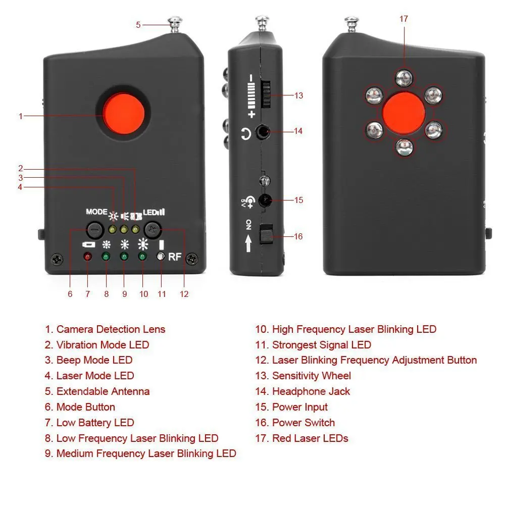 Многофункциональный обнаружить RF/объектив детектор полный спектр Беспроводной Камера gps шпион ошибка радиочастотного сигнала GSM устройства finder