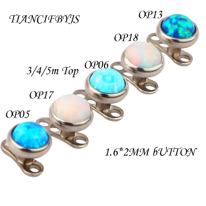 1PC Titanium Dermal Micro Piercing Opal Dermal Piercing Tops Skin Diver