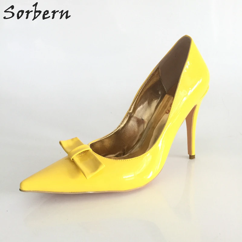 yellow designer heels