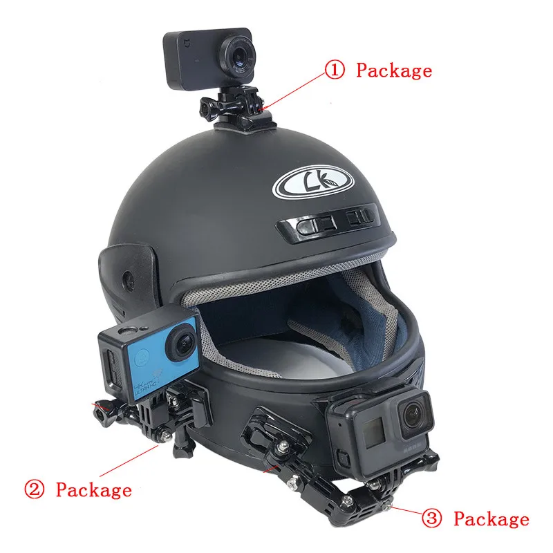 

Action Camera Helmet Mounts for GoPro Hero 7 6 5 4 3+ Xiaomi Yi 4K 2 SJCAM SJ4000 SJ5000 SJ7 h9 Go Pro Accessories Set