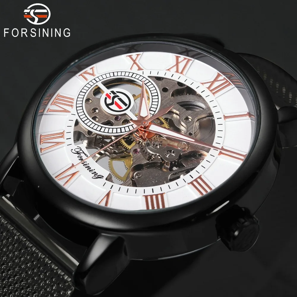

FORSINING Vintage Fashion Skeleton Mechanical Watch Men Ultra Thin Mesh Strap Top Brand Luxury Wristwatches 2019 New Hot Item