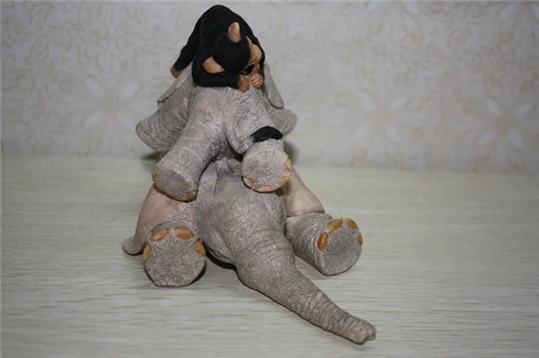 Cute Lifelike Mom and Baby Elephant and Gorilla resin figure toy - 3