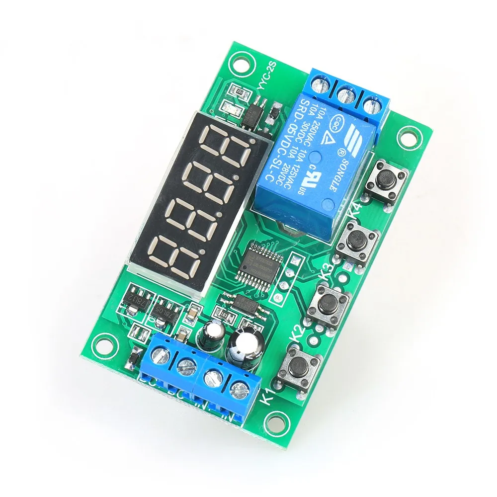 

DC 5V 12V 24V 0.01s~999 mins Adjustable Time Delay Timer Relay Module Switch PCB Board With LED Display for Valve Water Pump