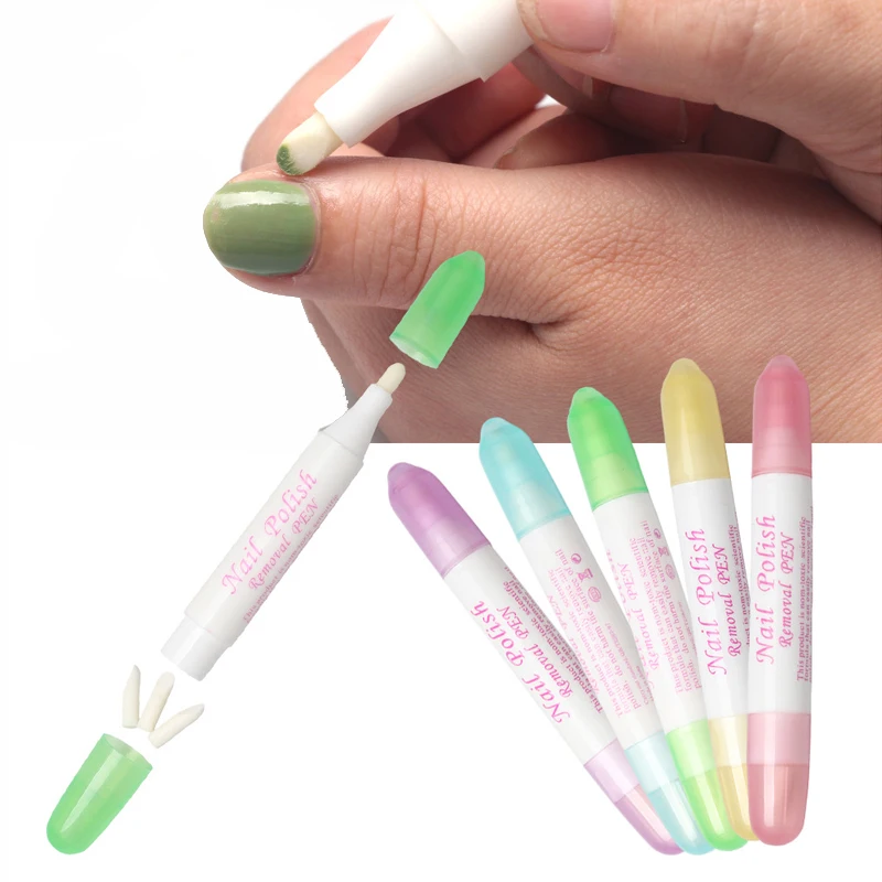 5pcs/set Nail Polish Remover Corrector Pens 3 Replace Tips Mistake Easy