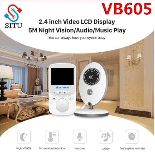 

Wireless LCD Audio Video Baby Monitor VB605 Radio Nanny Music Intercom IR 24h Portable Baby Camera Baby Walkie Talkie Babysitter
