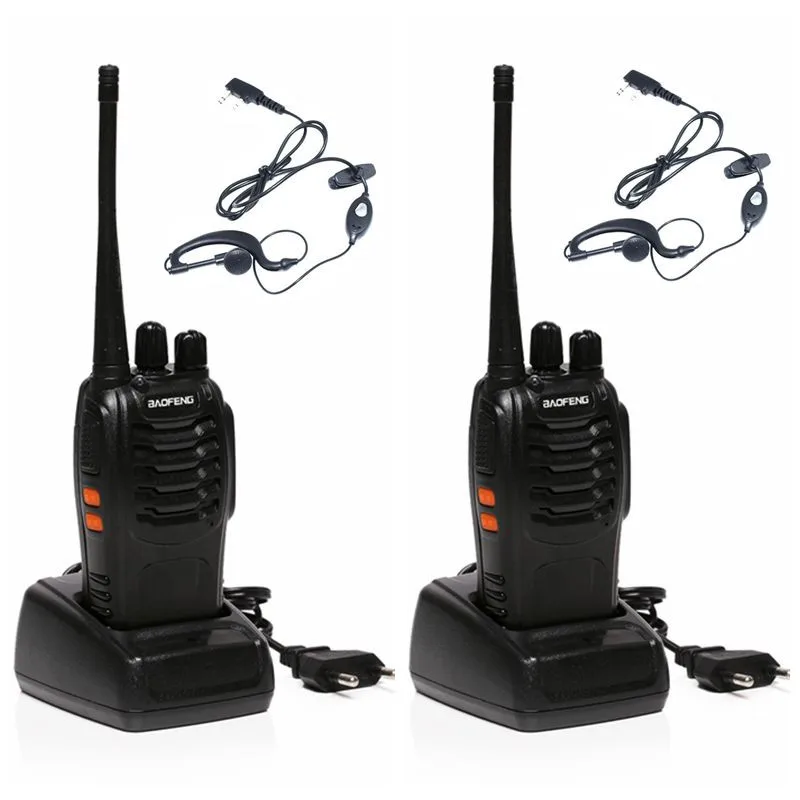 Classical Baofeng BF-888S Professional Walkie Talkie BF 888S 5W Power UHF 400-470MHz Portable Two Way Radio PTT 2PCS + Headset | Мобильные
