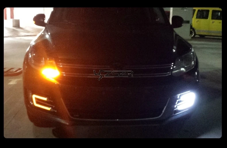 Авто изменения светодиодный Ширина дневной противотуманных фар/лампа для Volkwagen Tiguan 2013- z2af006