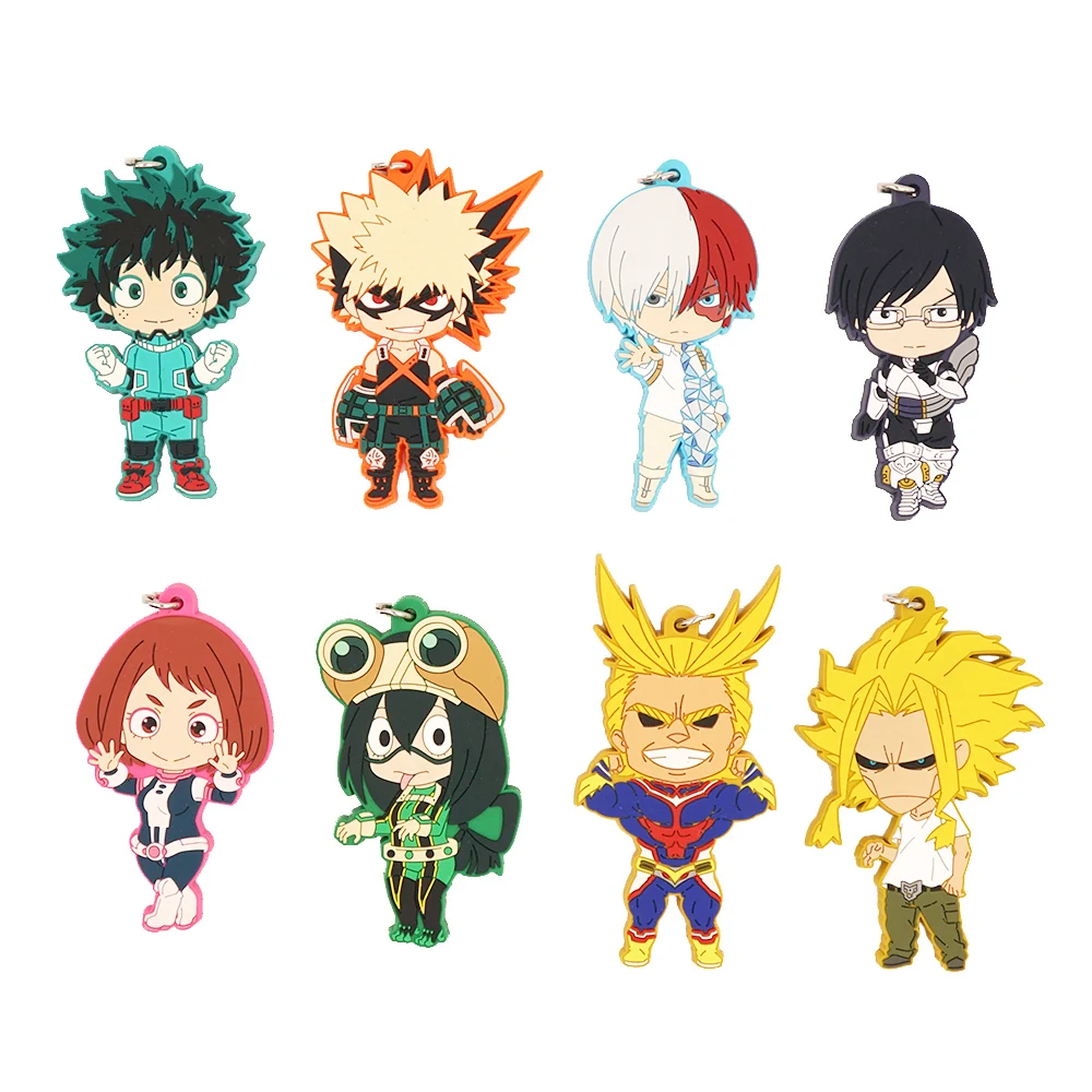 Резиновый брелок для ключей моя геройская Академия Аниме Boku no Hero Izuku Midoriya Katsuki Bakugo
