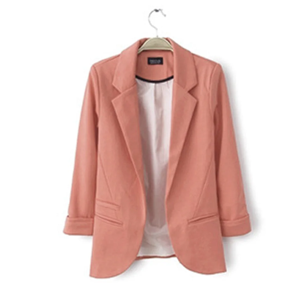 Женские яркие цвета, приталенный OL стильный костюм с 3/4 рукавами, куртка, пальто, топы, QL распродажа