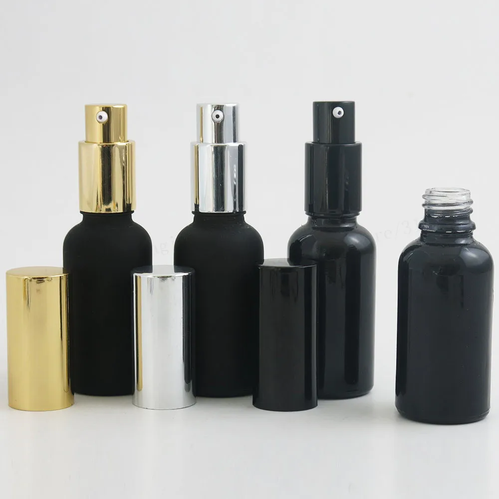 200 x 30ml Refillable Matt Black Shining Black Glass Essential Oil