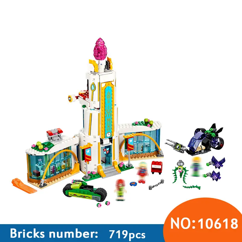 

Super Heroine High School 719 Pcs Bricks Set Sale DC Power Girls Building Blocks DIY Bricks Toys For Children Compatible 41232