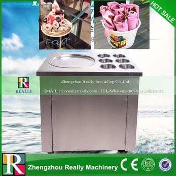 

one fryer pan with six buckets fried ice cream machine fry ice