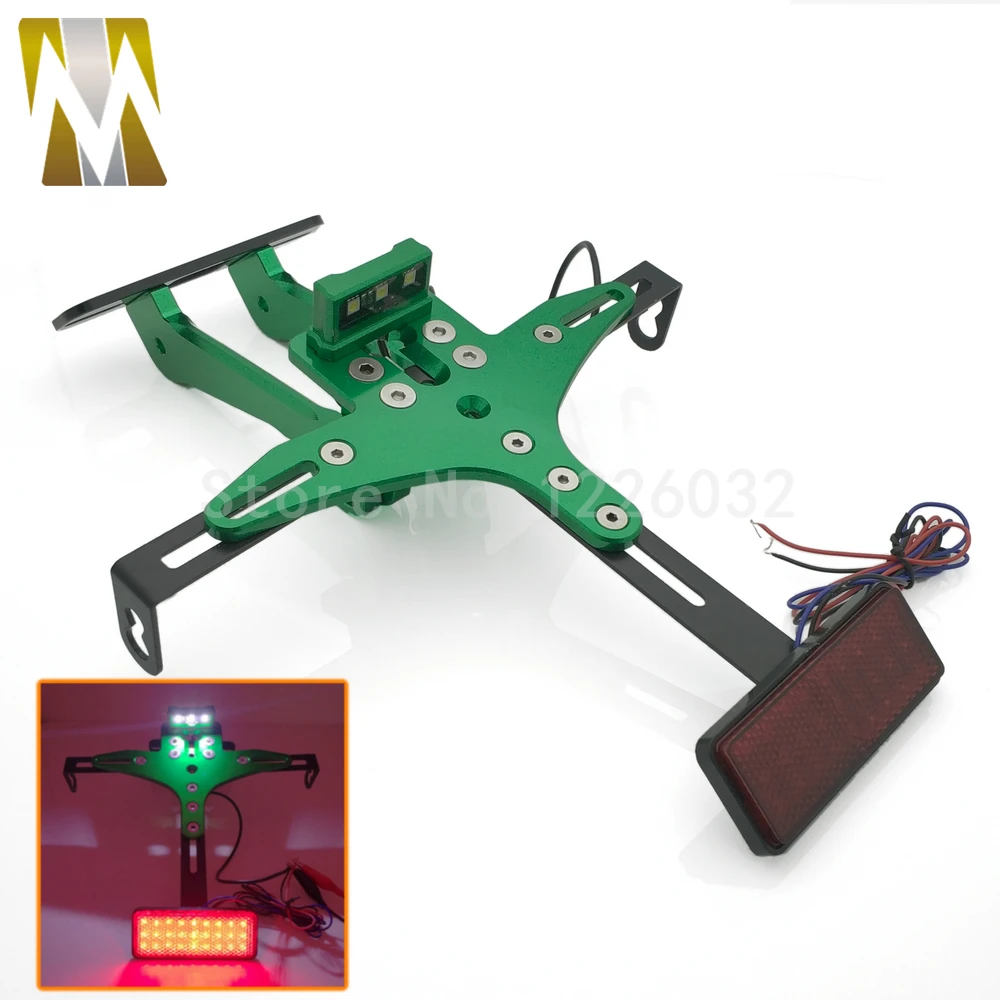 

Motorcycle Universal For KAWASAKI Z800/1000 YAMAHA R1/R3 MT-09/07 LED Adjustable Angle License Number Plate Frame Holder Bracket