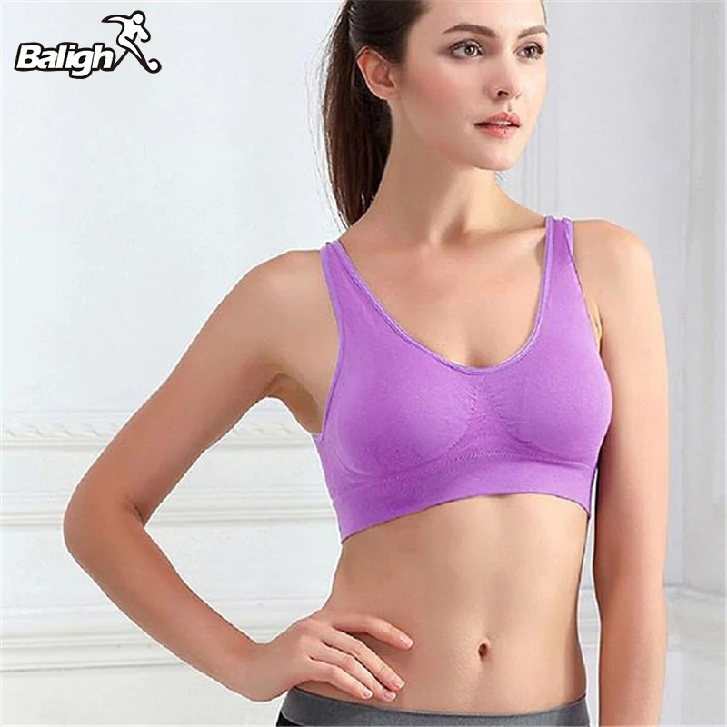 

Absorb Sweat Quick Drying Professional Sports Bra Fitness Padded Stretch Workout Top Vest Running Wireless Underwear Running Bra