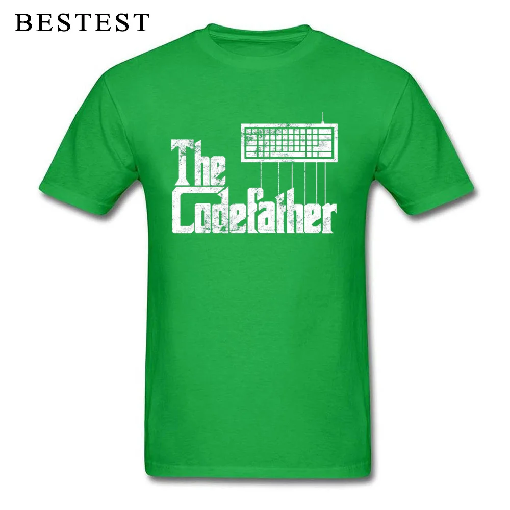 Casual Crewneck T Shirt Summer Fall Tops Shirt Short Sleeve 2018 Discount 100% Cotton Casual Tees Print Men Top Quality Funny programmer t shirt The Codefather t shir green