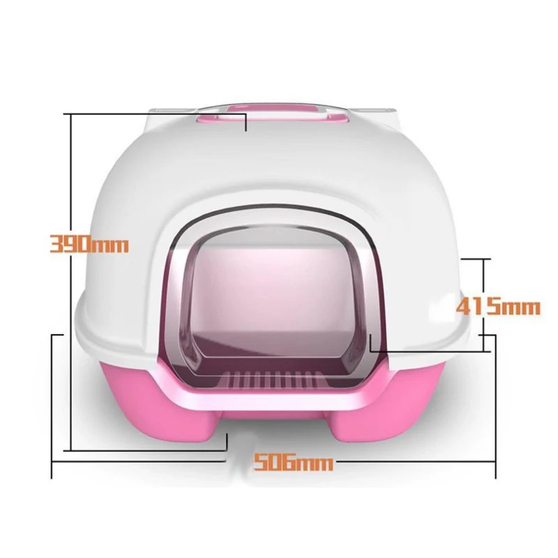 С толкающей коробкой для кошачьего туалета, легко чистится, полностью закрытый туалет для кошачьего туалета, уменьшает разброс туалета до 95%, обслуживание для жира и большой кошки