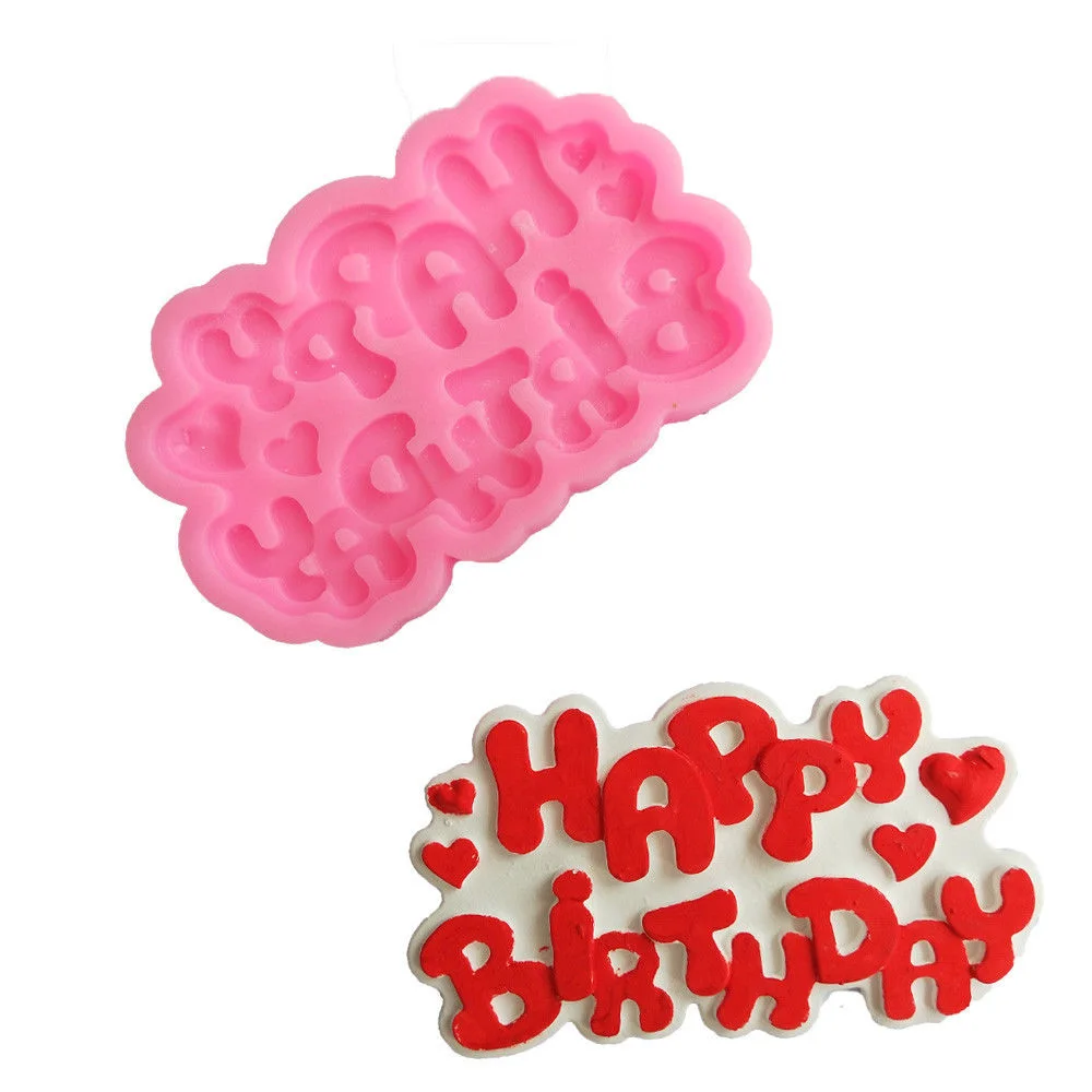 

Silicone 3D Happy Birthday Letters Numers Mold For Ice Jelly Chocolate Mold Birthday Cake Decorating Tool Mould
