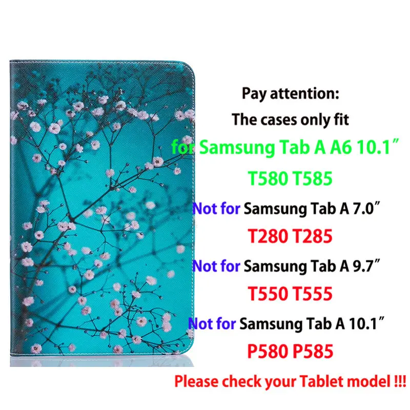 Модный чехол с рисунком для samsung Galaxy Tab A, A6, 10,1,, T580, T585, T580N, чехол, подставка для планшета, кожаный чехол+ стилус+ пленка - Цвет: L003