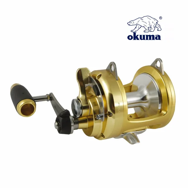 Cheap Okuma tg - 50ii titus gold series drum wheel fishing round deep sea fishing reel boat