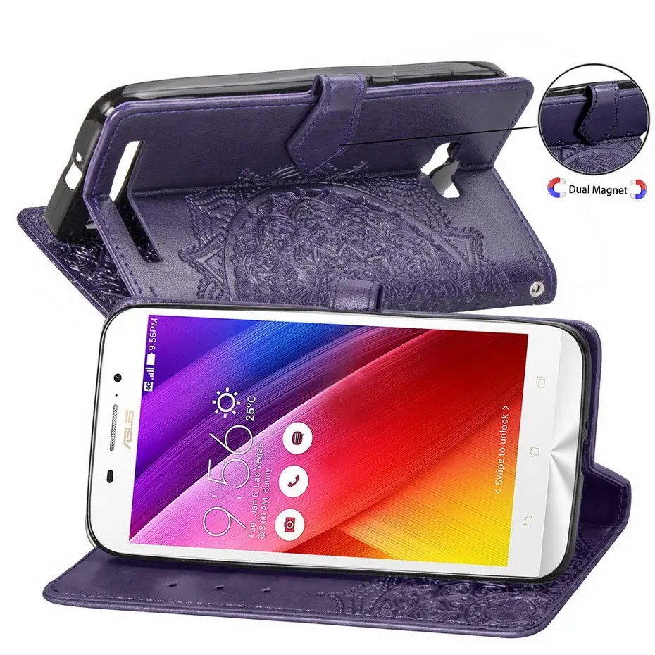 Роскошный флип кошелек чехол для телефона Asus Zenfone Max Pro ZC550KL 3D мандала цветок