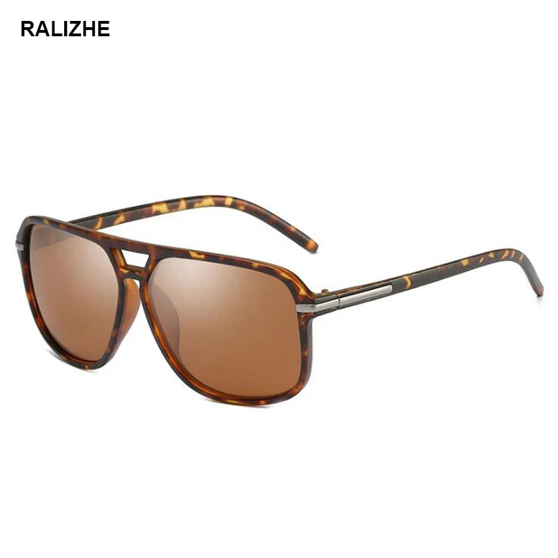 Модный квадратный поляризованных солнцезащитных очков марки дизайн Винтаж вождения Черепаха коричневый солнцезащитные очки для мужчин Для женщин Открытый очки UV400