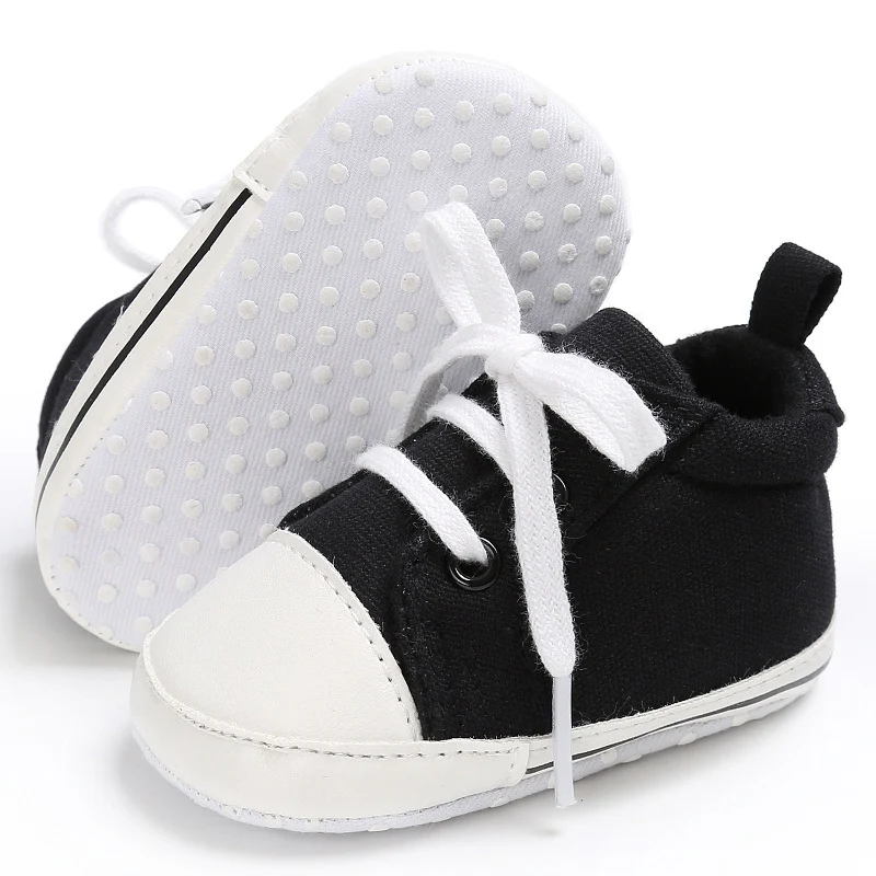 3-18 м Холст Классические спортивные кроссовки для новорожденных Для маленьких мальчиков девочек сначала ходунки обувь для новорожденных