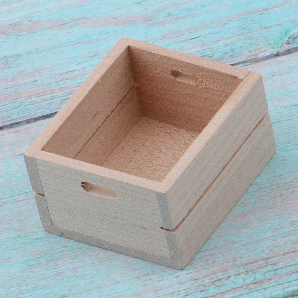 1:12 Dollhouse Miniature Wooden Storage Box Items Kitchen Furniture DIY Accessories