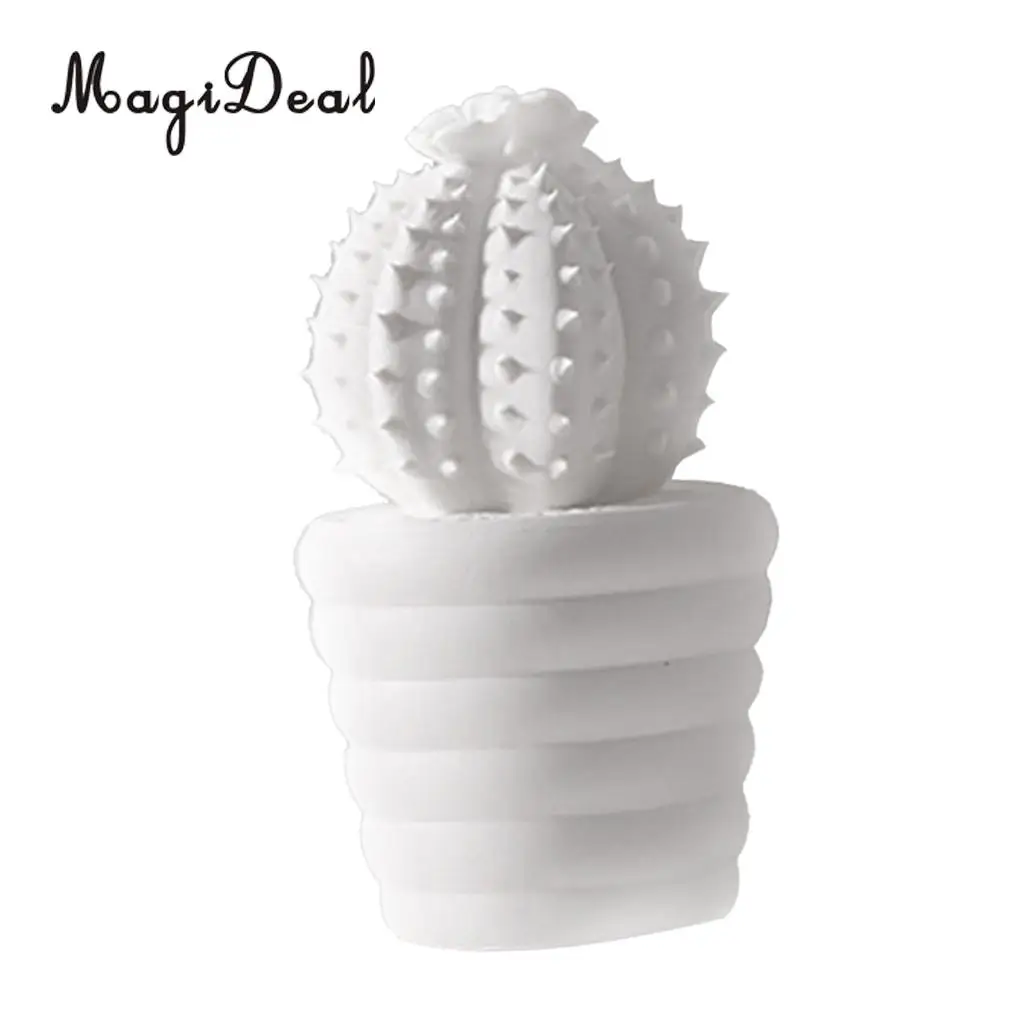 White Ceramic Cactus Ornaments Simulation Plant Potted Home Desk Furnishings Ceramic Novelty Ornaments For Home Decor