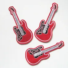 Гитарный патч 3 шт./лот скрипка вышитые ткани патчи утюг на патч Пользовательские DIY аксессуар Знак Аппликация