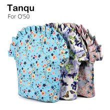TANQU цветочный оборка складка подкладка карман на молнии для Obag 50 композитная ткань вставка с внутренним водонепроницаемым покрытием для O сумка 50
