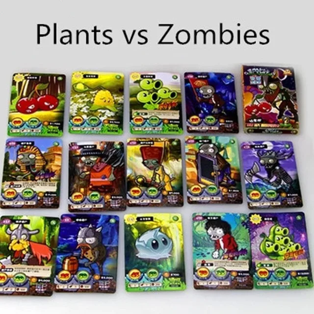 100pcs/set Plants VS Zombies Cards Plants Zombies War