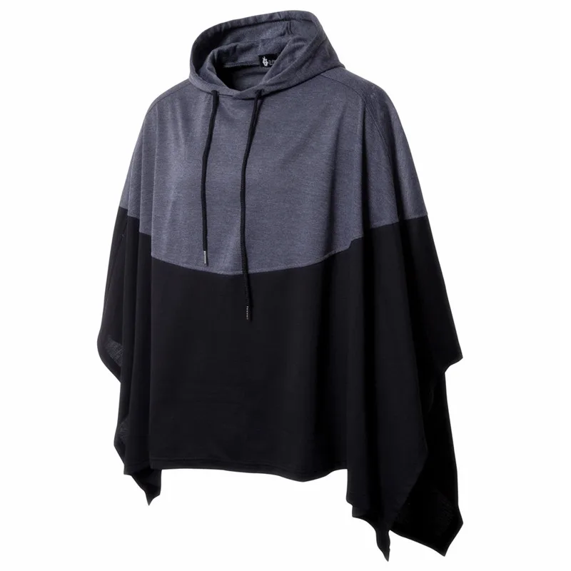 Men Irregular Color Hoodie Jumper Sweatshirt Winter Warm Sweater Outwear Tops