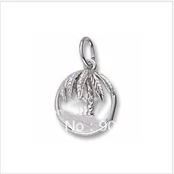 

100 pcs white beach palm tree and waves charm jewelry