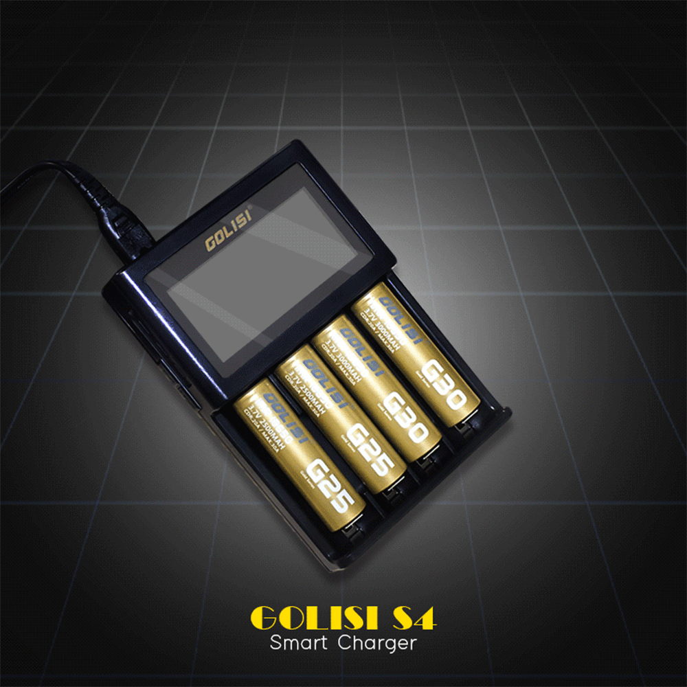 Golisi S4 ЖК-дисплей смарт-зарядное устройство для литий-ионного/NI-cd/NI-mh/AAA/AA 0.5A/1A/2A напряжение тока температура