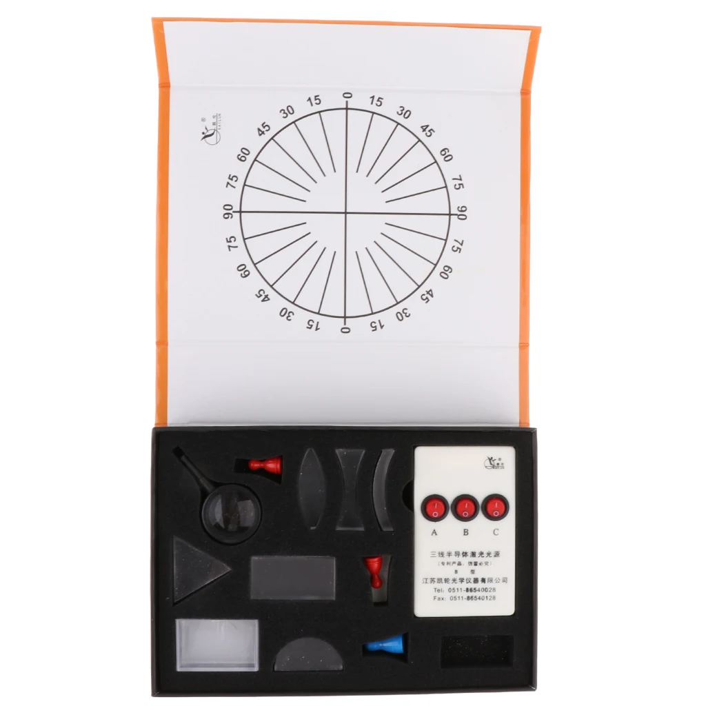 Optical Concave & Convex Lens Set Student Physical Experiments Equipment Kit Physical Optical Lens Kit
