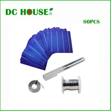 Hot 80pcs 6×6 Poly Solar Cells Tabbing Wire +Flux Pen +Bus Wire for DIY Solar Panels 156mm Polycrystalline Solar Cell Sunpower