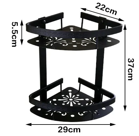 Серия AG, модная черная алюминиевая полка для ванной комнаты, однослойная/двухслойная угловая полка, полки для ванной комнаты