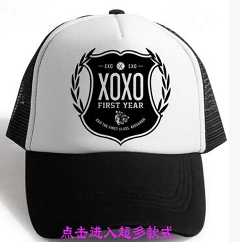 

2017 new exo kpop Unisex Various styles flat peaked cap/hat k-pop exo Vogue Adjustable Snapbacks Caps Korean Tide Chapeu Goods