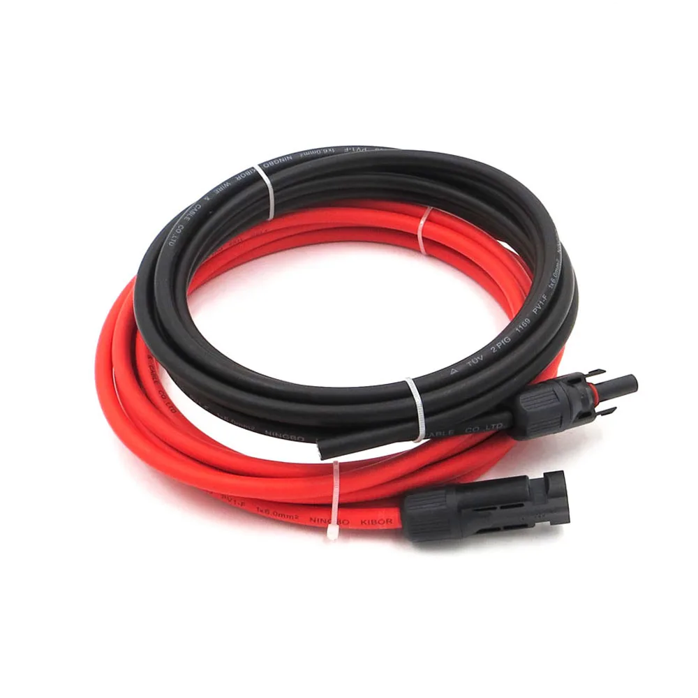

10AWG 1m 2m 3m 5m 10m 6mm2 cable MC4 Connector male female Extension Connect branch red black extend