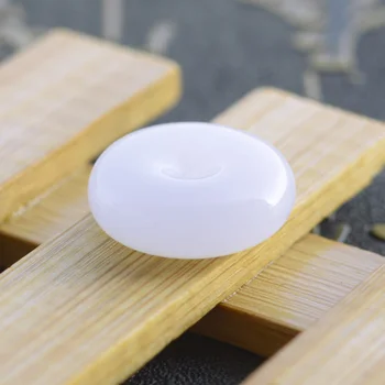 

H55#Hetian jade white jade peace buckle Qinghai material sheep fat jade pendant