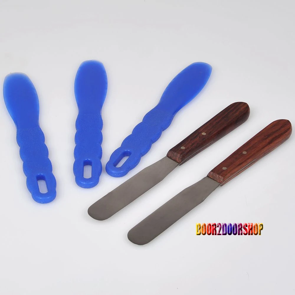 5PCs Dental Lab Metal And Plastic Spatula Dental Instrumentin Teeth