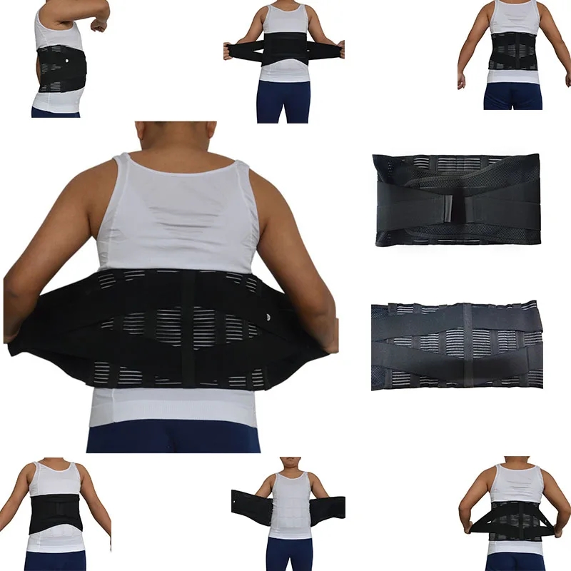 

Back Injury Supporting Waist Pain Back Waist Support Belt Waist Trimmer Trainer Shaper Corset for Posture Unsex Black