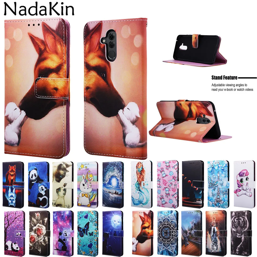 

Luxury Flip Painted Book Case Cover Shell for Huawei Honor 10 Lite 8A Y6 P Smart 2019 Leather Wallet Phone Bag for Mate 20 Lite